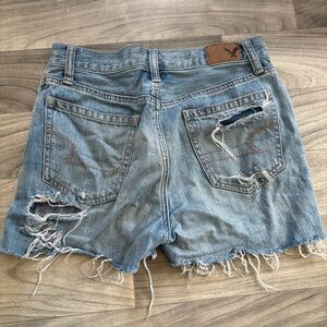 Distressed Light Blue Denim American Eagle shorts